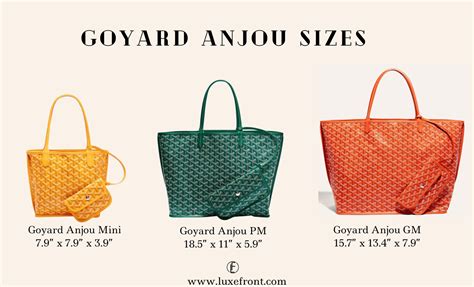 colors used in goyard design|goyard tote bag size comparison.